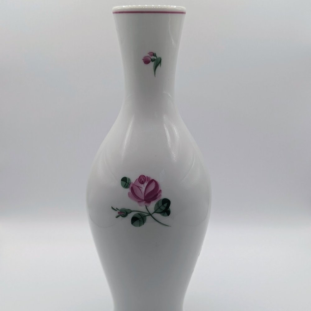 Vintage Augarten Wien Austria Porcelain Hand Painted Vase 8 inches #832
